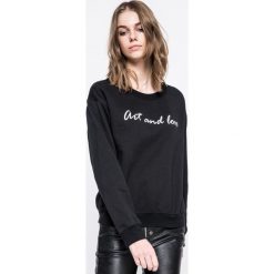 Answear - Bluza. Czarne bluzy damskie z nadrukiem marki ANSWEAR, s, z bawełny, bez kaptura. W wyprzedaży za 49,90 zł.