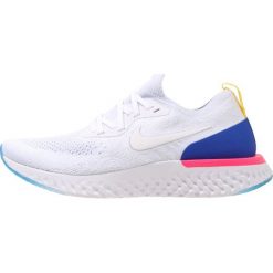 Nike Performance EPIC REACT FLYKNIT Obuwie do biegania treningowe white/racer blue/pink. Białe buty do biegania męskie Nike Performance, z materiału. Za 639,00 zł.