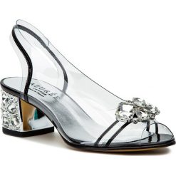Sandały AZURÉE - Nulaco 9AA Vernis Noir/Motif Cristal 02. Czarne klapki damskie Azurée, z aplikacjami, ze skóry, bez obcasa, na obcasie. Za 849,00 zł.