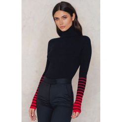 Golfy damskie: Tommy Hilfiger Prążkowany sweter z golfem Gigi Hadid – Black,Red