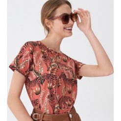 T-shirt w zebry - Bordowy. Czerwone t-shirty damskie House, s, bez wzorów, bez kołnierzyka. Za 29,99 zł.