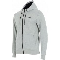 Bluzy męskie: 4F Męska Bluza H4Z17 blm002 Jasny Szary Melanż L