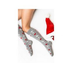 Ciepłe Podkolanówki na WALENTYNKI. Szare podkolanówki damskie Mad socks, z bawełny. Za 45,00 zł.