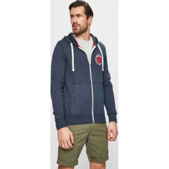 Produkt by Jack & Jones - Bluza. Niebieskie bluzy męskie PRODUKT by Jack & Jones, s, z nadrukiem, z bawełny, z kapturem, bez rękawów, z kapturem. W wyprzedaży za 79,90 zł.