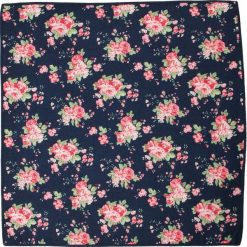 Ciemna Granatowa Elegancka Męska Poszetka -ALTIES- w Kolorowe Kwiaty POSZALTTANIA0297. Niebieskie poszetki męskie Alties, w kwiaty, z materiału, eleganckie. Za 16,90 zł.