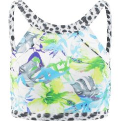 Biustonosz bikini "opaska" bonprix niebiesko-zielony z nadrukiem. Niebieskie stroje kąpielowe damskie bonprix, z nadrukiem. Za 69,99 zł.