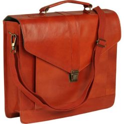 Aktówka z prawdziwej skóry, jasnobrązowa. Pomarańczowe torby na laptopa Vida, w paski, z bawełny, eleganckie. Za 222,58 zł.