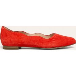 Caprice - Baleriny skórzane. Pomarańczowe baleriny damskie Caprice, bez wzorów, ze skóry, bez obcasa, na obcasie. Za 239,90 zł.