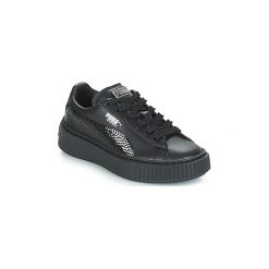Buty Dziecko Puma G PS B PLATFORM BLING.BLK. Czarne trampki dziewczęce marki Puma, bez wzorów, bez zapięcia. Za 247,20 zł.