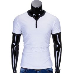 T-SHIRT MĘSKI BEZ NADRUKU S651 - BIAŁY. Białe t-shirty męskie z nadrukiem Ombre Clothing, m. Za 29,00 zł.