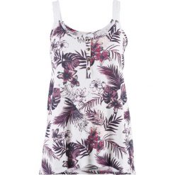Top z roślinnym nadrukiem bonprix biały z nadrukiem. Białe bluzki damskie marki bonprix, z nadrukiem. Za 34,99 zł.