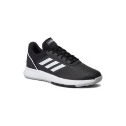 ADIDAS COURTSMASH F36717. Czarne buty sportowe męskie Adidas, ze skóry ekologicznej, bez zapięcia. Za 229,99 zł.