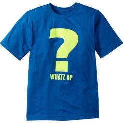 Koszulka bonprix lazurowy niebieski. Niebieskie t-shirty chłopięce marki bonprix, z nadrukiem. Za 22,99 zł.