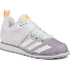 Buty adidas - Powerlift 4 FU8166 Crystal White/Crystal White/Signal Green. Szare buty sportowe męskie Adidas, z materiału, bez zapięcia, na fitness i siłownię. Za 399,00 zł.
