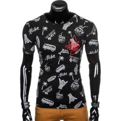T-SHIRT MĘSKI Z NADRUKIEM S974 - CZARNY. Czarne t-shirty męskie z nadrukiem marki Ombre Clothing, s. Za 19,99 zł.