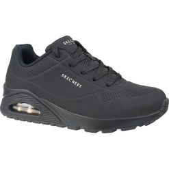 Skechers Uno-Stand on Air 73690-BBK buty sneakers damskie czarne 38. Czarne buty sportowe damskie Skechers, bez wzorów, z gumy, młodzieżowe, na fitness i siłownię. W wyprzedaży za 269,99 zł.