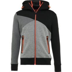 Superdry GYM TECH SPLICED ZIPHOOD Bluza rozpinana black/ash granite. Szare bluzy męskie rozpinane marki Superdry, z bawełny, sportowe. Za 419,00 zł.