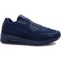 Granatowe Siatkowane Obuwie Sportowe. Buty sportowe męskie ButyModne, na lato, z tkaniny, bez zapięcia. Za 89,00 zł.