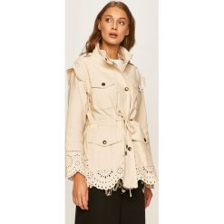 Twinset - Parka. Białe kurtki damskie Twinset, s, z haftami, z bawełny, długie, bez kaptura. Za 1259,00 zł.