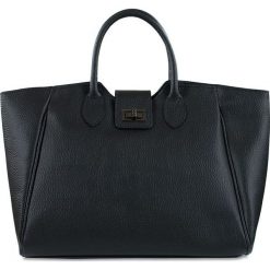 Torebki klasyczne damskie: Skórzana torebka „Niana” w kolorze czarnym – 43 x 26 x 16 cm