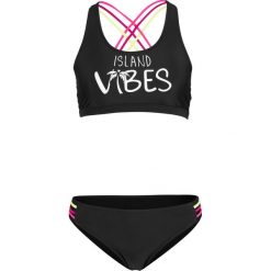 Bikini z biustonoszem bustier (2 części) bonprix czarny. Czarne stroje kąpielowe damskie bonprix, bez wzorów. Za 89,99 zł.