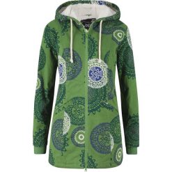 Parka z nadrukiem i kapturem bonprix zielony z nadrukiem. Zielone parki damskie bonprix, z nadrukiem. Za 239,99 zł.