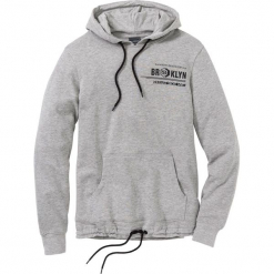 Bluza zimowa z kapturem Slim Fit bonprix jasnoszary melanż. Szare bluzy męskie bonprix, na zimę, xl, z nadrukiem, z kapturem, bez rękawów, z kapturem. Za 49,99 zł.
