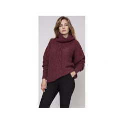 Obszerny golf, SWE137 bordo MKM. Czerwone swetry damskie Mkm swetry, s, bez wzorów, z dzianiny, bez rękawów, bez kaptura. Za 138,00 zł.
