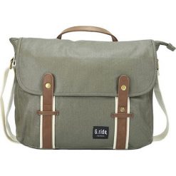 Torebka w kolorze khaki - 38 x 32 x 10 cm. Brązowe torby męskie na ramię marki G.ride, w paski, z tkaniny. W wyprzedaży za 165,95 zł.