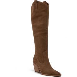 Kozaki BRONX - 14176-CC Dark Natural. Pomarańczowe kozaki damskie Bronx, ze skóry, bez obcasa, na obcasie, bez zapięcia. W wyprzedaży za 699,00 zł.