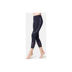 Legginsy 7/8 Gym & Pilates 520 damskie. Niebieskie legginsy damskie DOMYOS, xl, w paski, z elastanu. Za 49,99 zł.