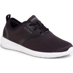 Półbuty CROCS - Literide Mesh Lace W 205726 Black/White. Czarne klapki damskie Crocs, bez wzorów, z tworzywa sztucznego, bez obcasa, na płaskiej podeszwie. W wyprzedaży za 249,00 zł.