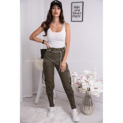 Spodnie Bojówki. Spodnie damskie Modaforyou, s, bez wzorów, z elastanu. Za 129,00 zł.