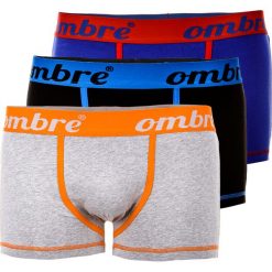 BOKSERKI MĘSKIE U03 - MIX 3-PAK. Szare bokserki męskie Ombre Clothing, w jednolite wzory, z bawełny. Za 35,00 zł.