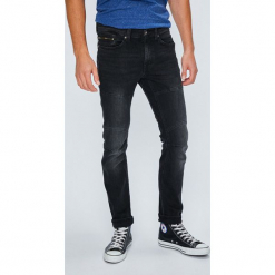 Mustang - Jeansy Biker Denim. Czarne rurki męskie Mustang, z bawełny. W wyprzedaży za 239,90 zł.