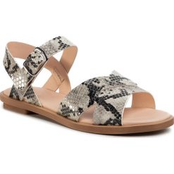 Sandały CLARKS - Willow Gild 261480184 Grey Snake. Szare klapki damskie Clarks, bez wzorów, ze skóry, bez obcasa, na obcasie. Za 389,00 zł.