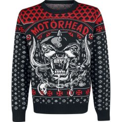 Motörhead Holiday Sweater 2018 Sweter z dzianiny czarny/czerwony. Czarne swetry klasyczne męskie Motörhead, m, z napisami, z dzianiny, z dekoltem na plecach. Za 264,90 zł.