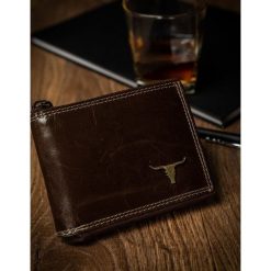 Portfel męski skórzany RFID Buffalo Wild brązowy - Brąz. Pomarańczowe portfele męskie BUFFALO WILD, bez wzorów, ze skóry. Za 59,99 zł.