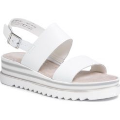 Sandały TAMARIS - 1-28007-24 White 100. Białe klapki damskie Tamaris, bez wzorów, ze skóry, bez obcasa, na obcasie. W wyprzedaży za 179,00 zł.