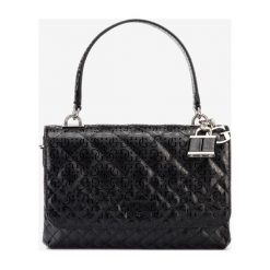 Guess Queenie Torebka Czarny. Czarne torebki klasyczne damskie Guess, w paski, z materiału, bez dodatków. Za 592,95 zł.