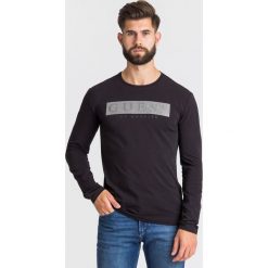 LONGSLEEVE MISTERY TEE Guess. Czarne bluzy męskie Guess, s, z nadrukiem, z elastanu, z okrągłym kołnierzem, bez rękawów, bez kaptura. Za 229,00 zł.
