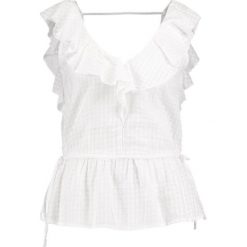 Bluzki asymetryczne: Abercrombie & Fitch RUFFLE PEPLUM Bluzka white