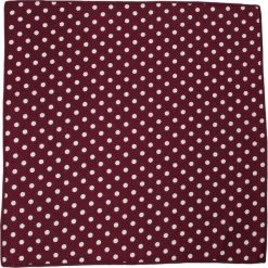 Ciemna Bordowa Elegancka Męska Poszetka -ALTIES- w Duże Białe Grochy POSZALTTANIA0299. Czerwone poszetki męskie Alties, w grochy, z materiału, eleganckie. Za 16,90 zł.