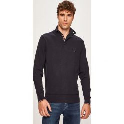 Tommy Hilfiger - Sweter. Niebieskie swetry męskie TOMMY HILFIGER, s, bez wzorów, z jedwabiu, z golfem, bez kaptura. W wyprzedaży za 399,90 zł.