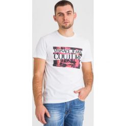 T-SHIRT versace jeans couture. Białe t-shirty męskie xxl, z aplikacjami, z bawełny, z okrągłym kołnierzem. Za 489,00 zł.