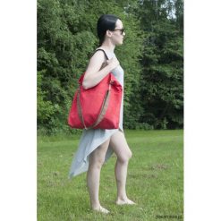 Torba hobo XXL - czerwony, karmelowy brąz. Czerwone torebki klasyczne damskie Pakamera, z syntetyku. Za 127,00 zł.