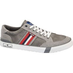 Tenisówki męskie Tom Tailor popielate. Szare trampki męskie Tom Tailor, bez wzorów, z materiału, sportowe, bez zapięcia. Za 159,90 zł.