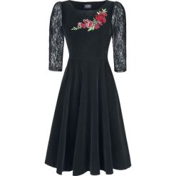 H&R London Divine Vlevet Swing Dress Sukienka czarny. Czarne sukienki damskie marki H&R London, l, bez wzorów, bez kołnierzyka, bez rękawów. Za 284,90 zł.