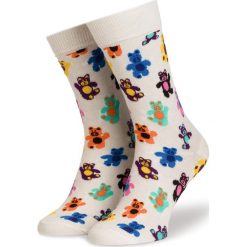 Skarpety Wysokie Unisex HAPPY SOCKS - TED01-2200 Beżowy Kolorowy. Brązowe skarpetki damskie Happy Socks, bez wzorów, z elastanu. Za 39,90 zł.