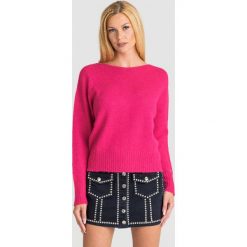SWETER Liu Jo. Czerwone swetry damskie Liu Jo, s, z aplikacjami, z materiału, bez rękawów, bez kaptura. Za 799,00 zł.